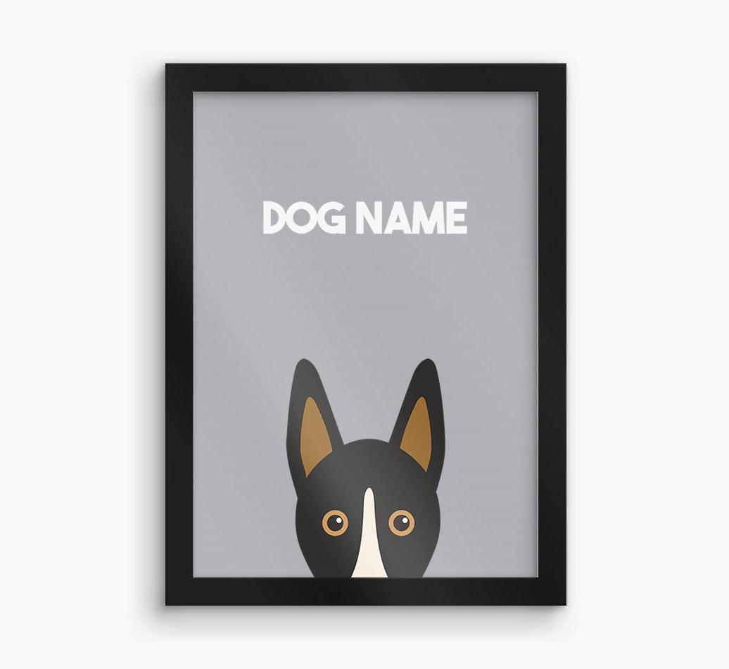 Peeking Dog: Personalized {breedFullName} Framed Print