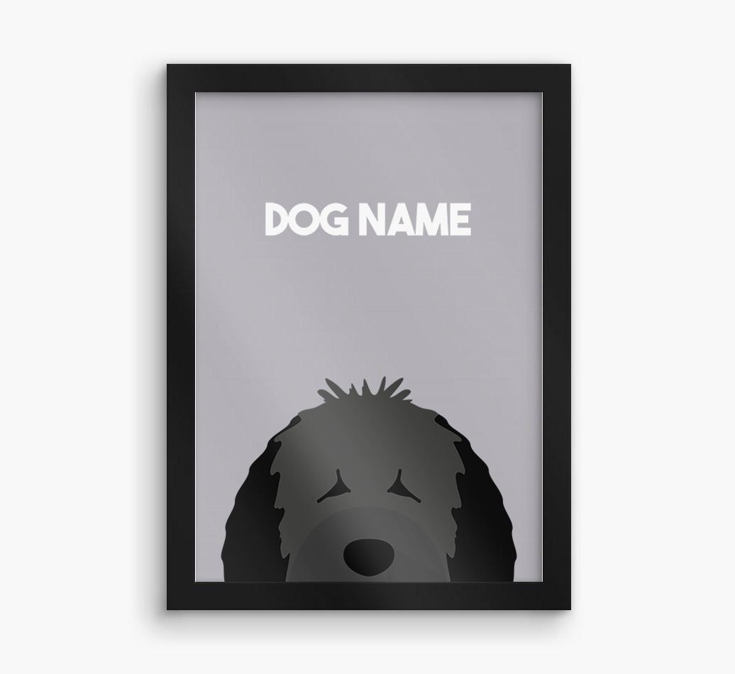 Peeking Dog: Personalized {breedFullName} Framed Print