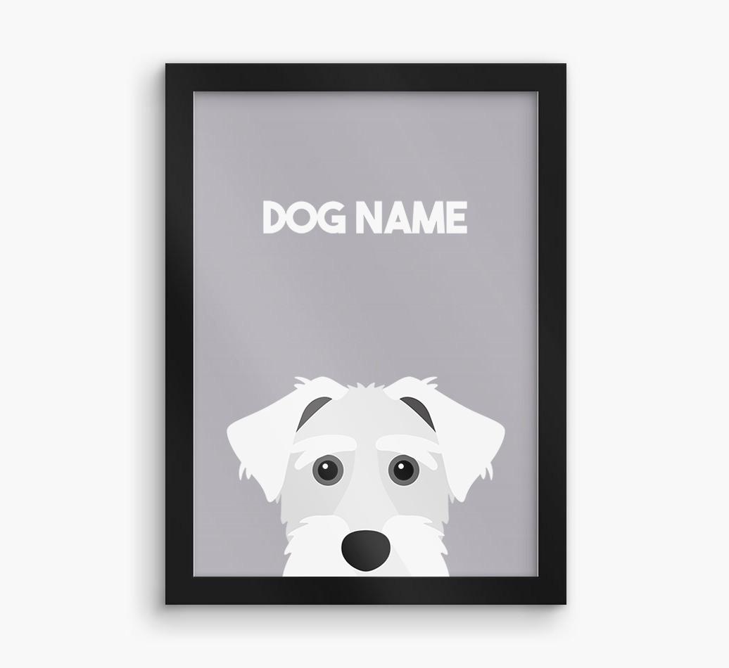 Peeking Dog: Personalized {breedFullName} Framed Print