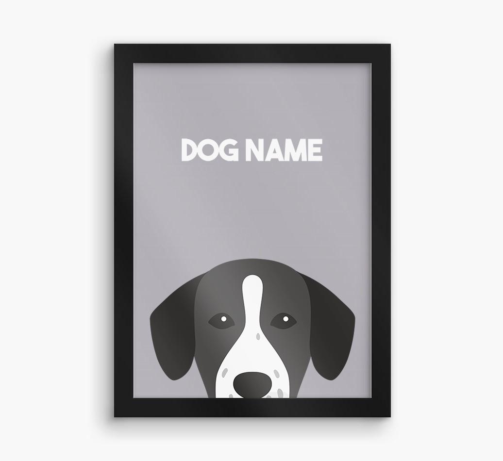 Peeking Dog: Personalized {breedFullName} Framed Print