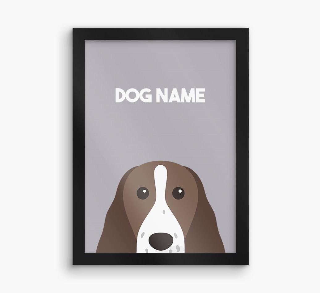 Peeking Dog: Personalized {breedFullName} Framed Print