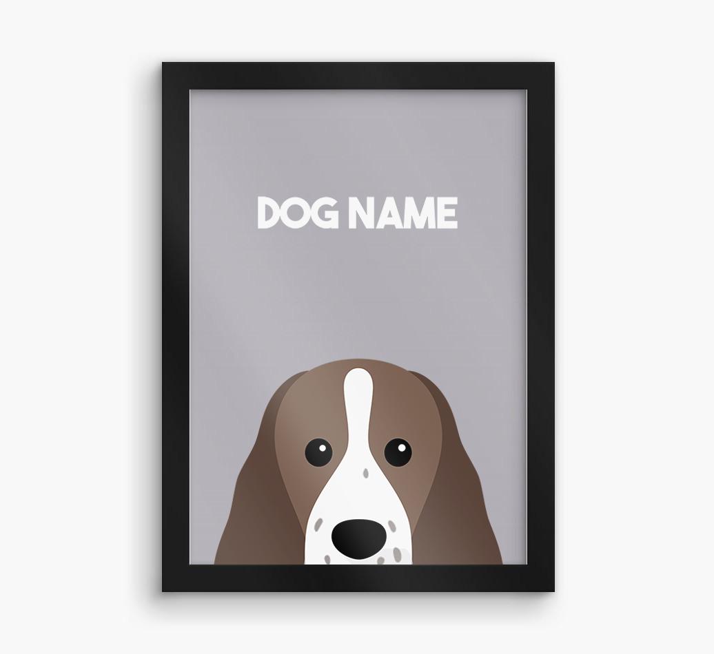 Peeking Dog: Personalized {breedFullName} Framed Print