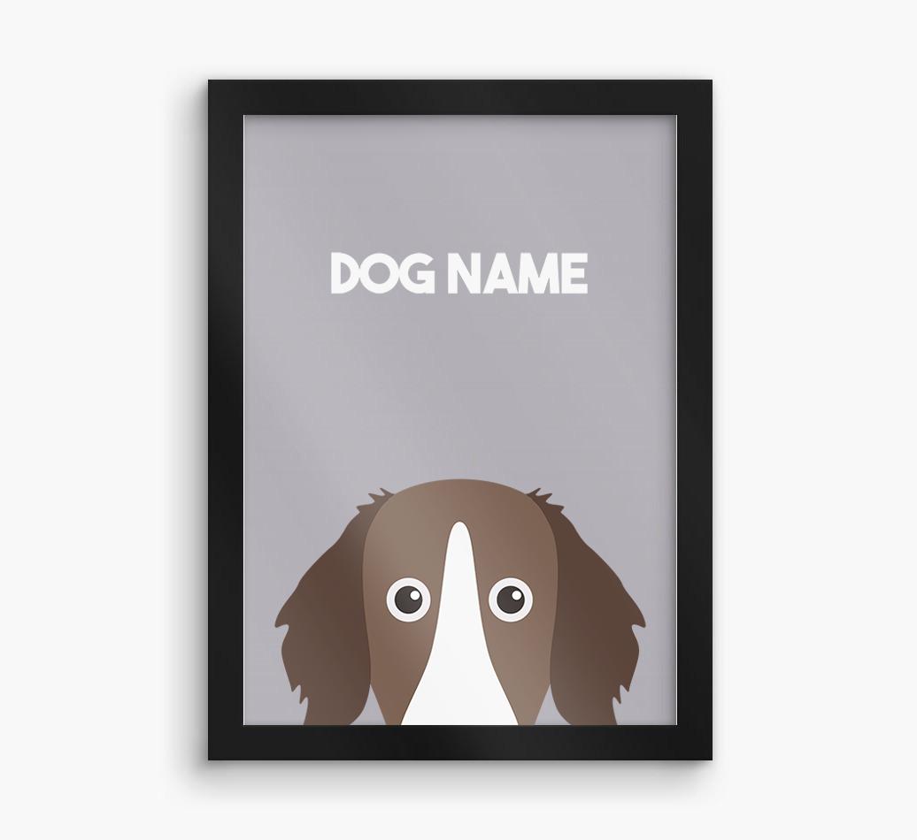Peeking Dog: Personalized {breedFullName} Framed Print