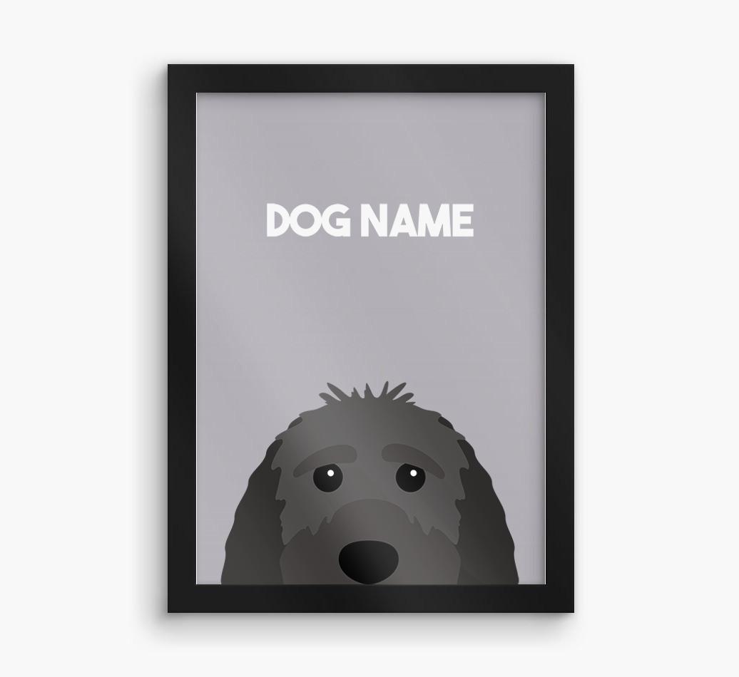 Peeking Dog: Personalized {breedFullName} Framed Print