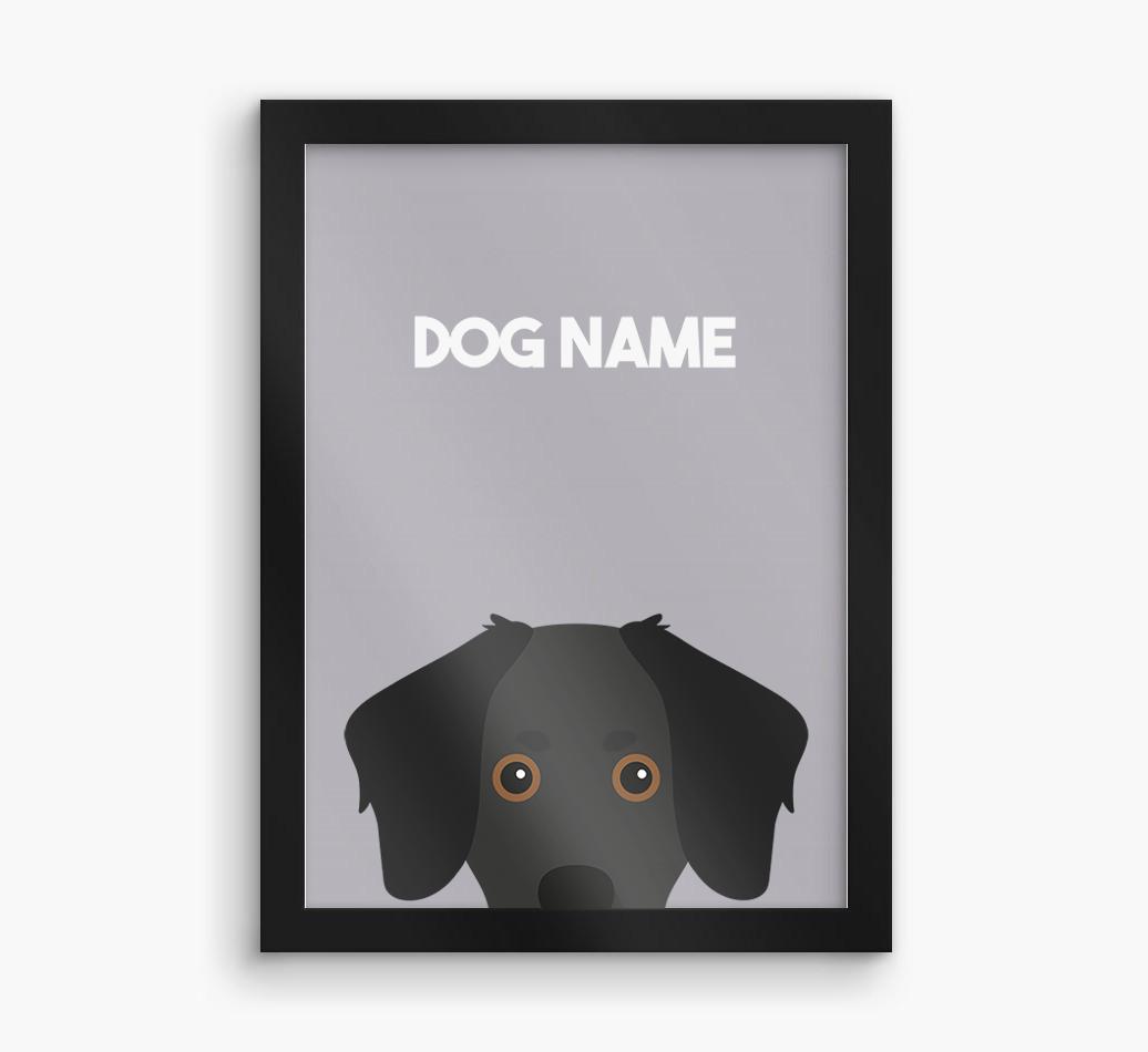 Peeking Dog: Personalized {breedFullName} Framed Print