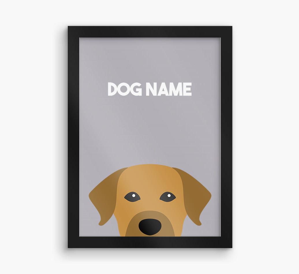 Peeking Dog: Personalized {breedFullName} Framed Print