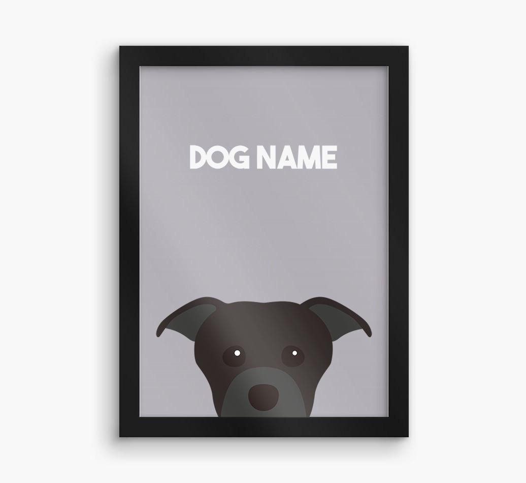 Peeking Dog: Personalized {breedFullName} Framed Print