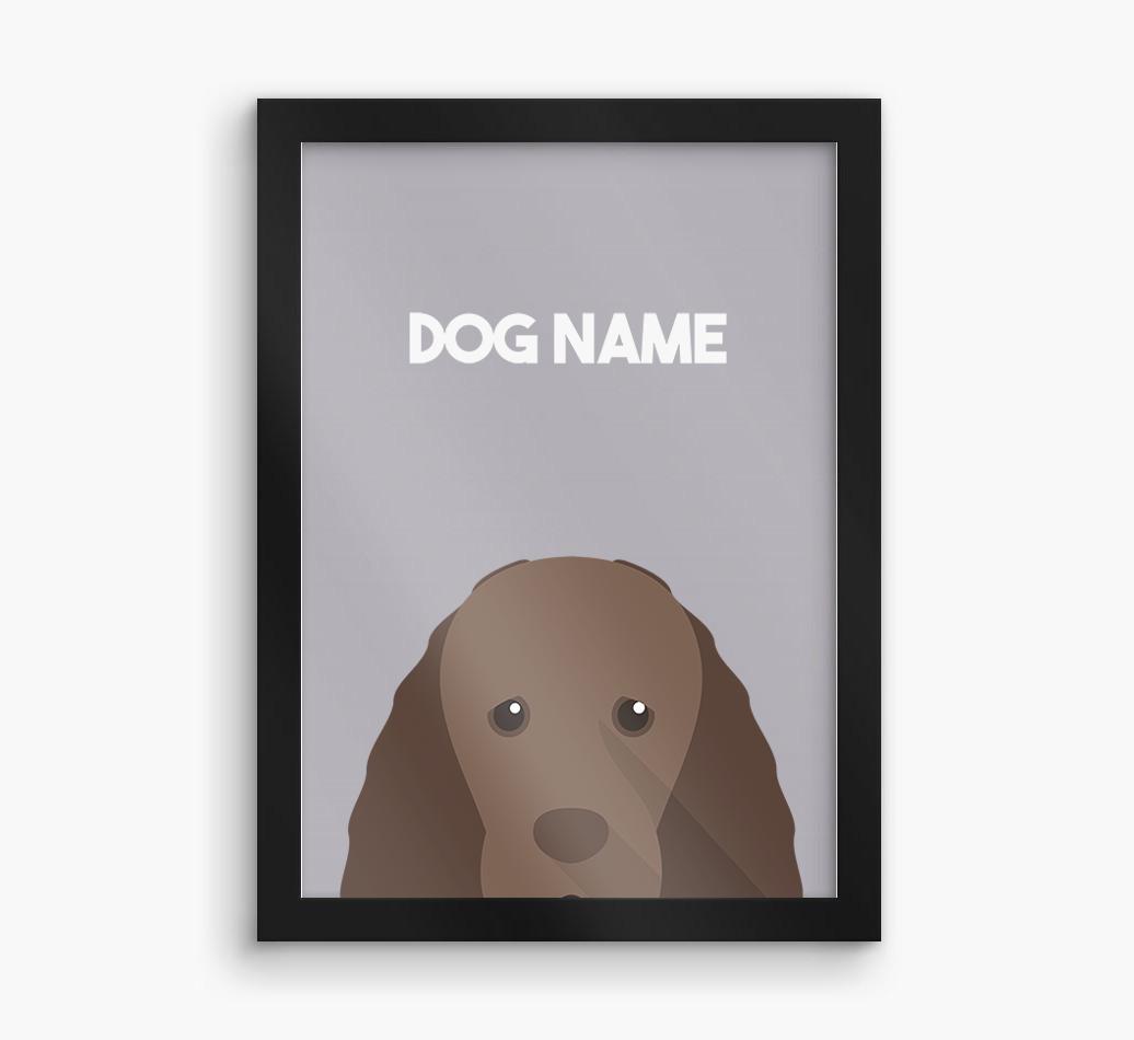 Peeking Dog: Personalized {breedFullName} Framed Print