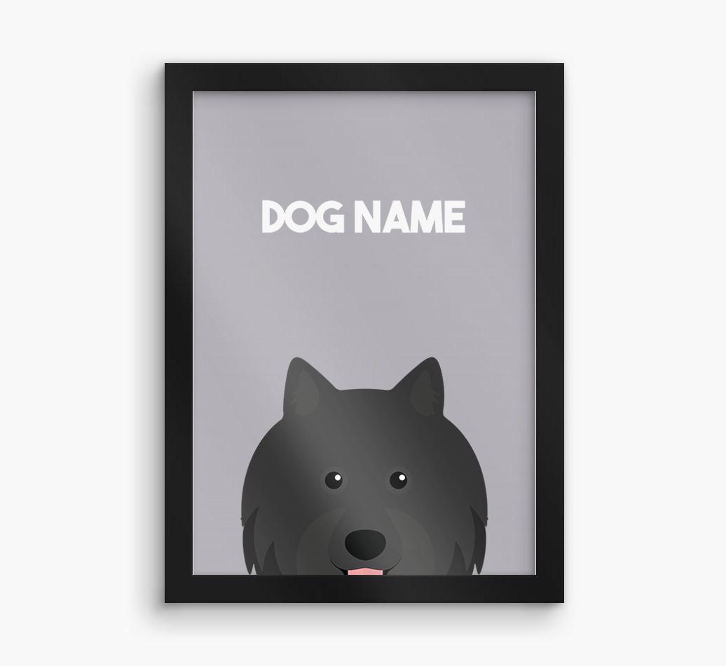 Peeking Dog: Personalized {breedFullName} Framed Print