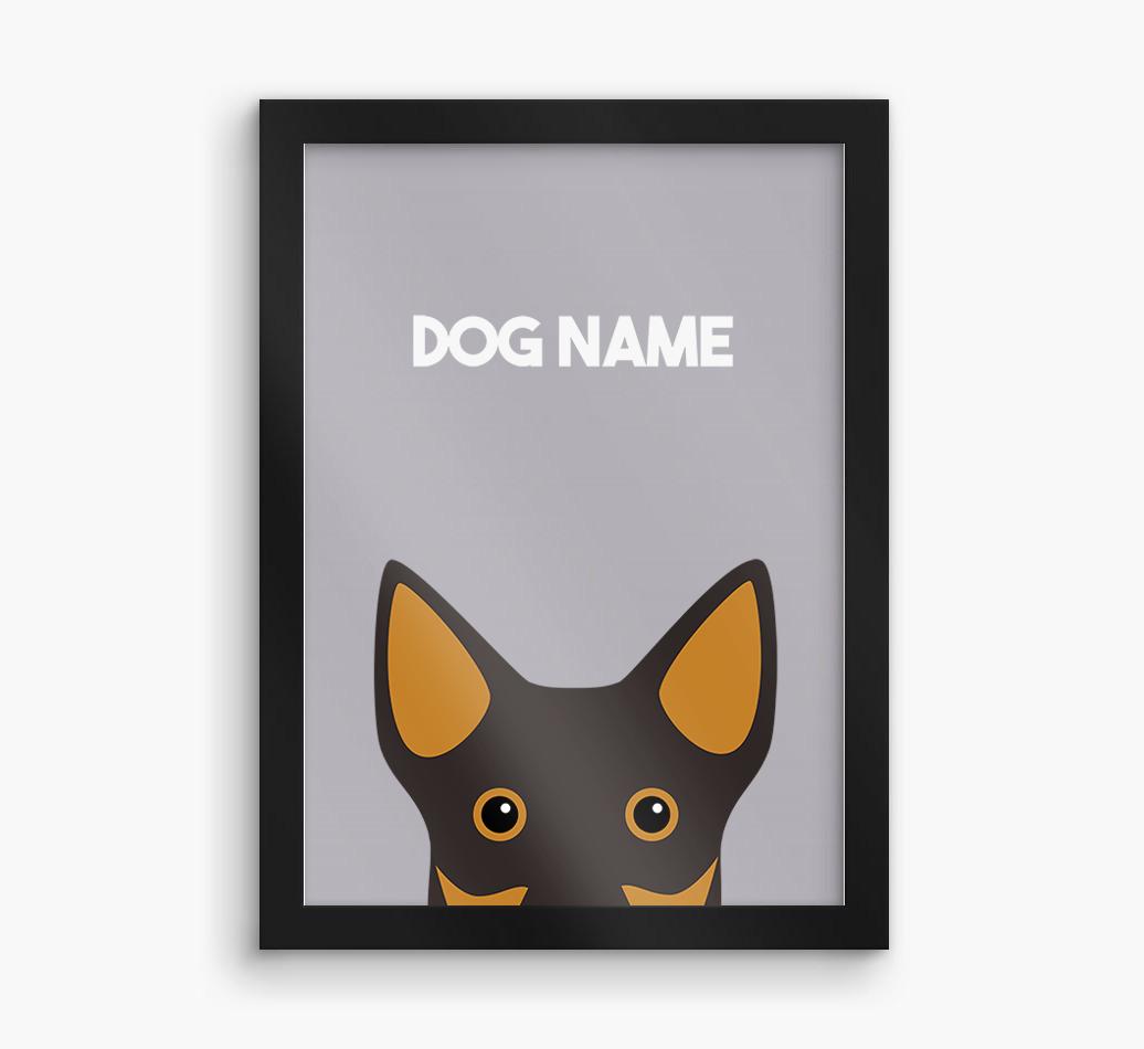 Peeking Dog: Personalized {breedFullName} Framed Print