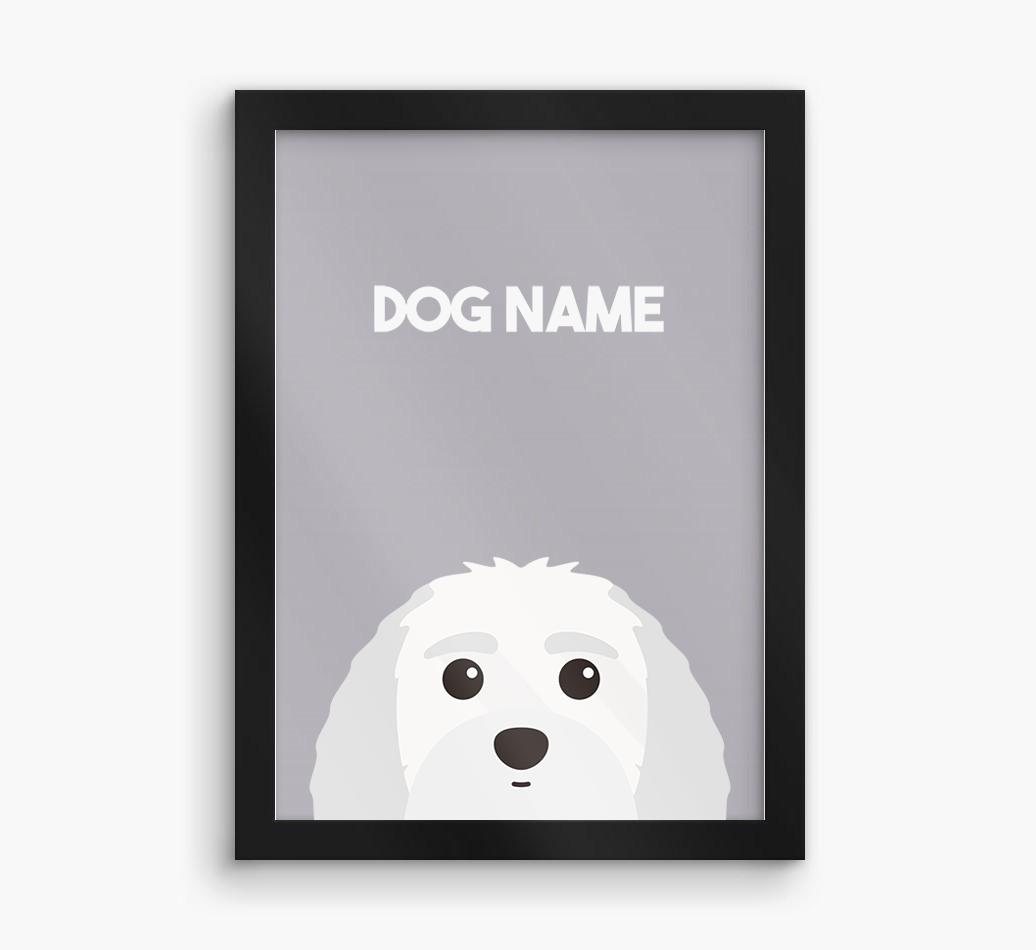 Peeking Dog: Personalized {breedFullName} Framed Print