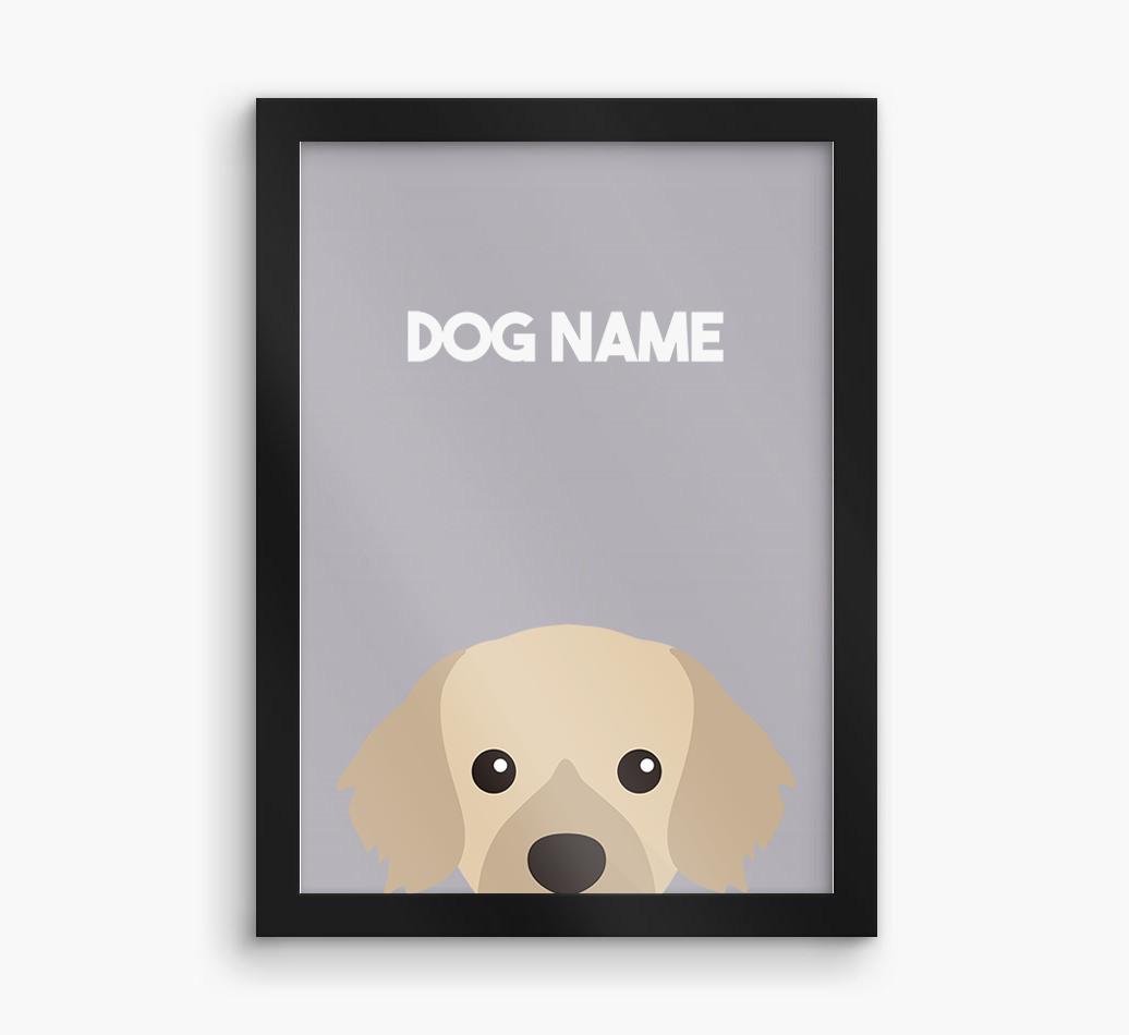 Peeking Dog: Personalized {breedFullName} Framed Print