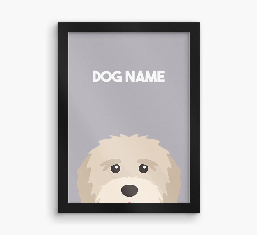 Peeking Dog: Personalized {breedFullName} Framed Print