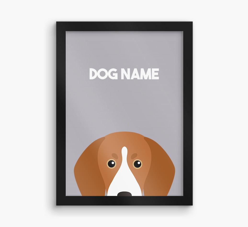 Peeking Dog: Personalized {breedFullName} Framed Print