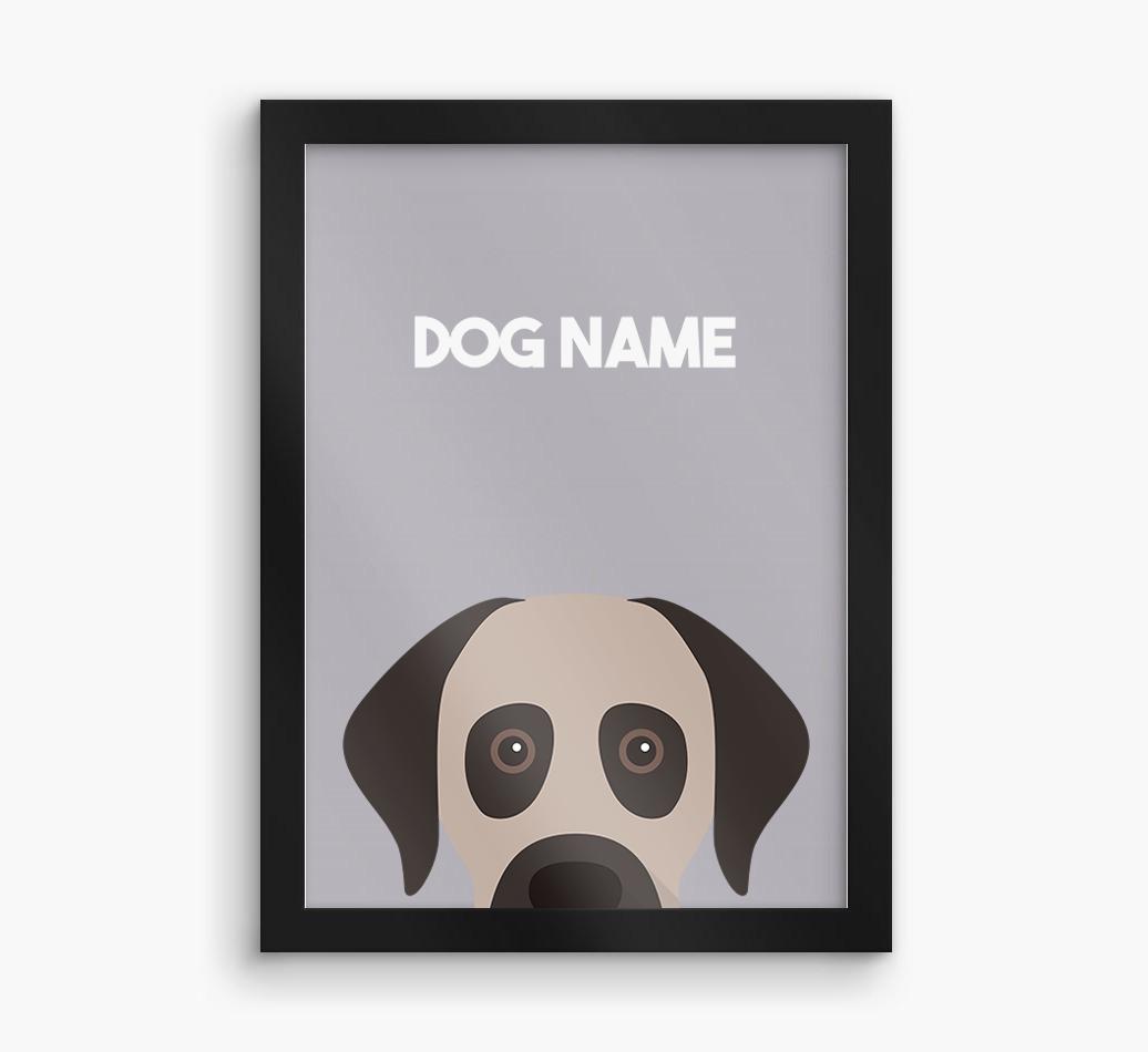 Peeking Dog: Personalized {breedFullName} Framed Print