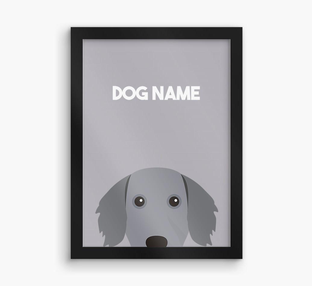 Peeking Dog: Personalized {breedFullName} Framed Print