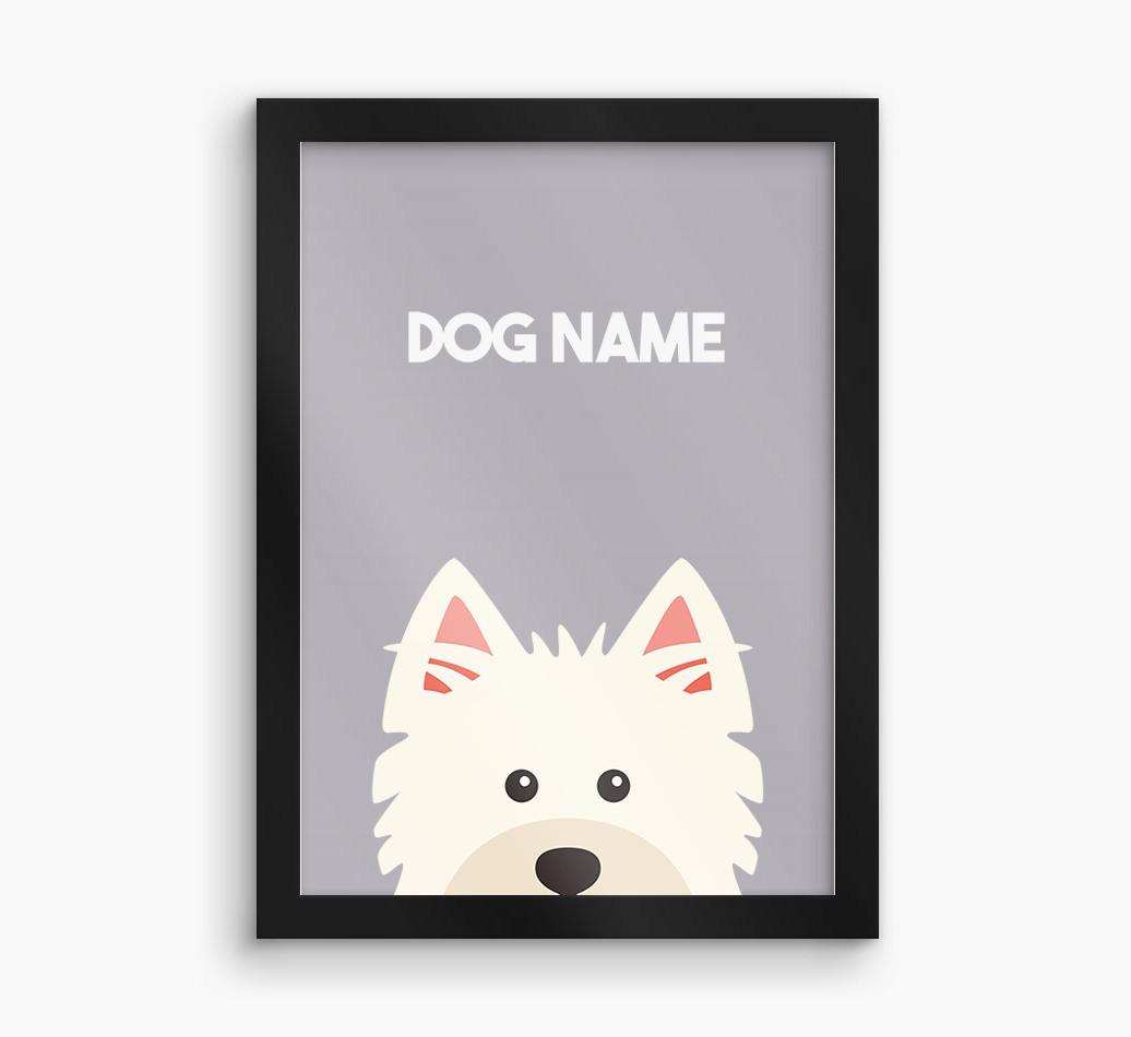 Peeking Dog: Personalized {breedFullName} Framed Print
