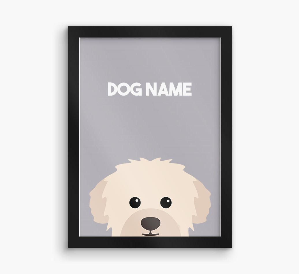 Peeking Dog: Personalized {breedFullName} Framed Print