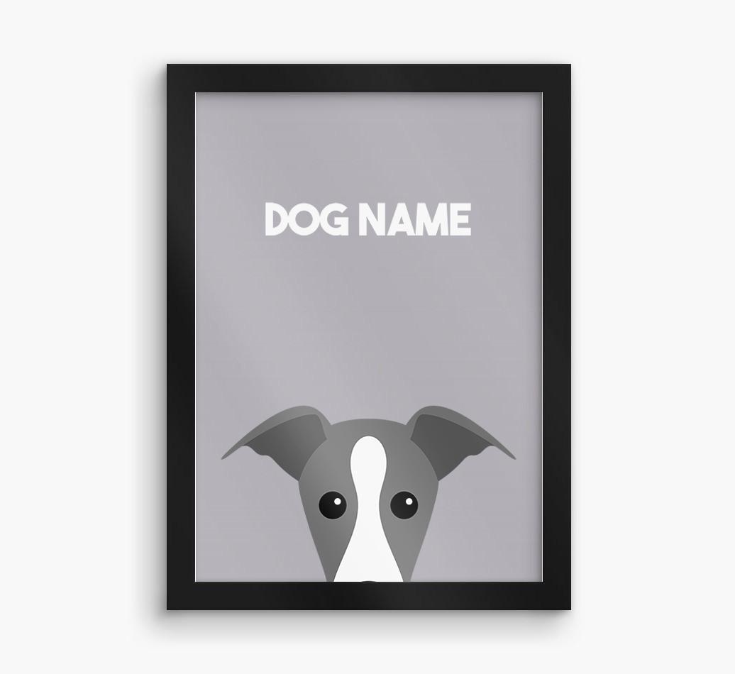Peeking Dog: Personalized {breedFullName} Framed Print