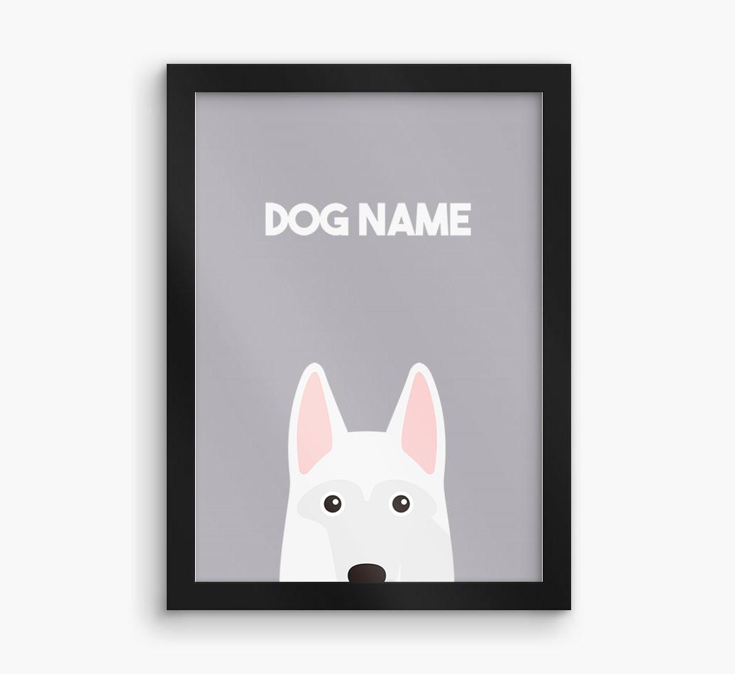 Peeking Dog: Personalized {breedFullName} Framed Print
