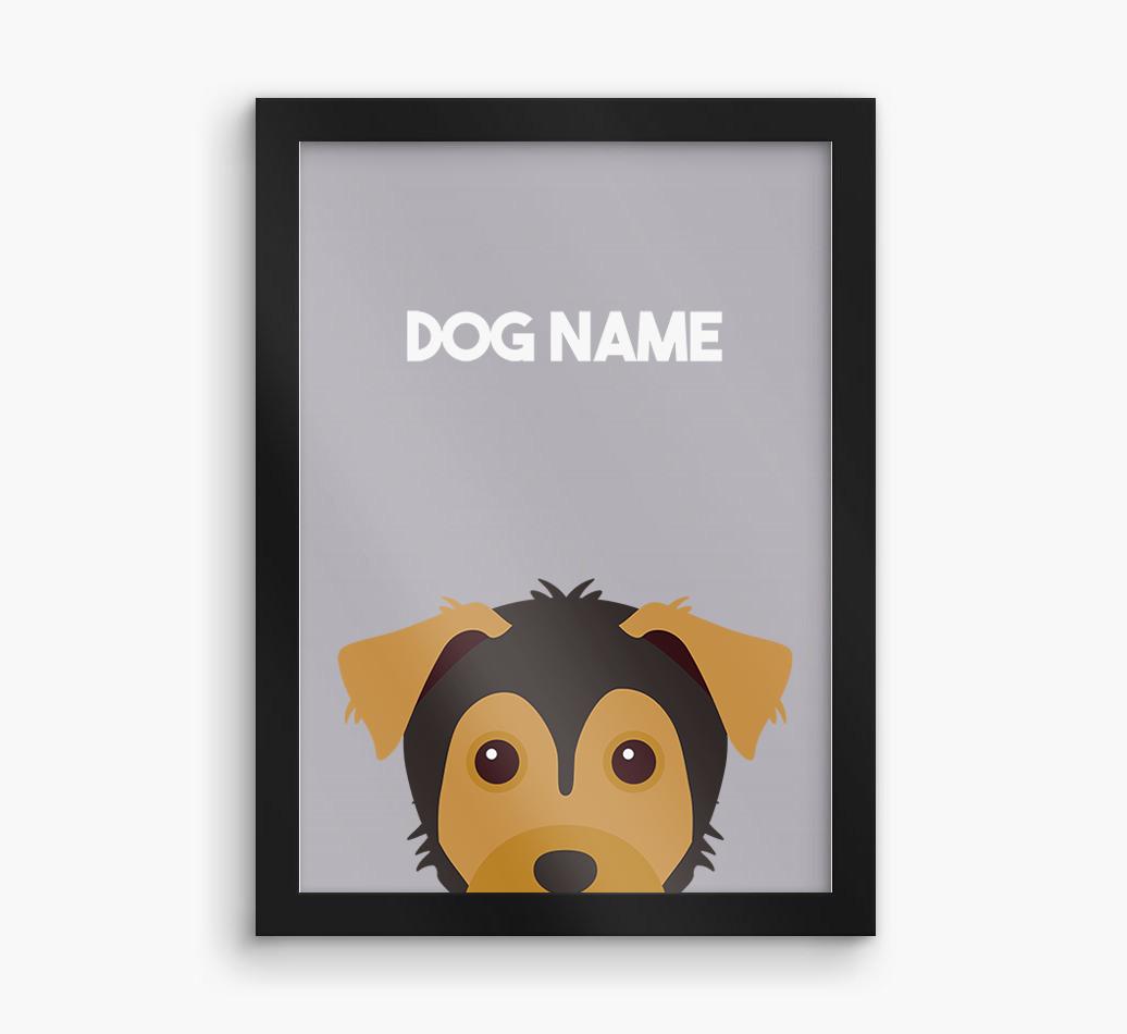 Peeking Dog: Personalized {breedFullName} Framed Print