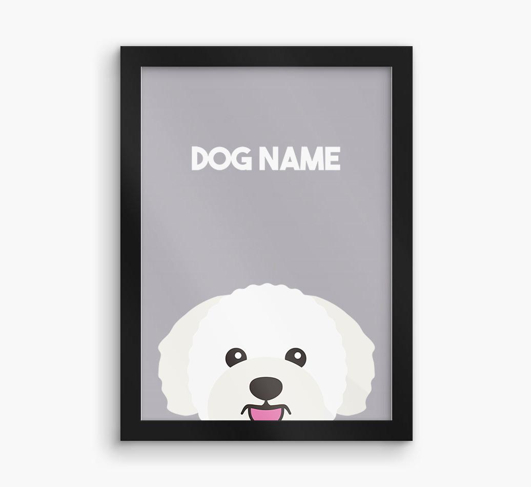 Peeking Dog: Personalized {breedFullName} Framed Print