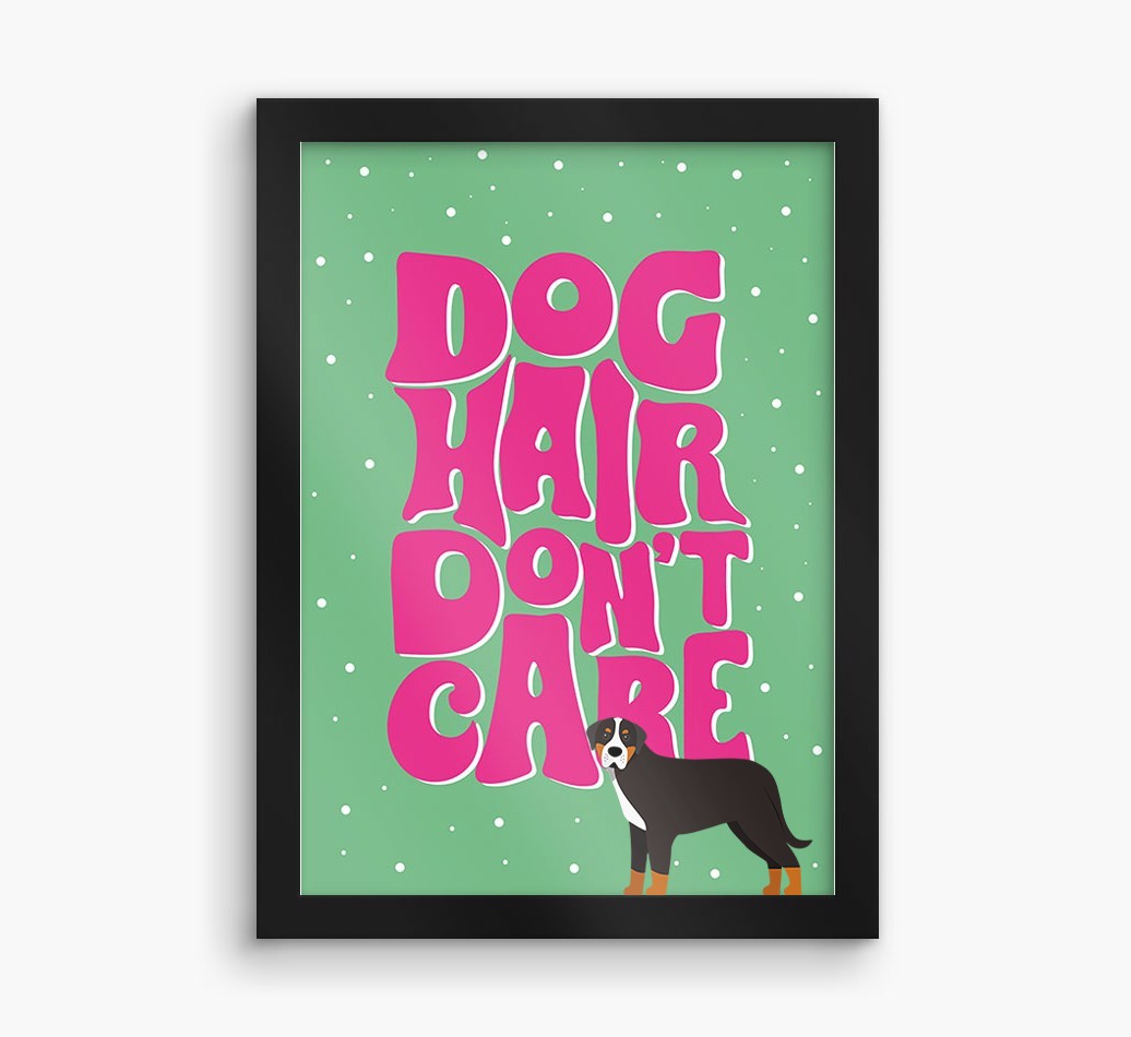 Dog Hair Don't Care: Personalised {breedFullName} Framed Print