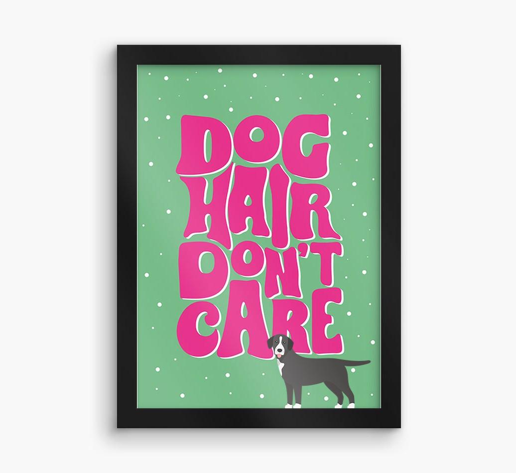Dog Hair Don't Care: Personalized {breedFullName} Framed Print