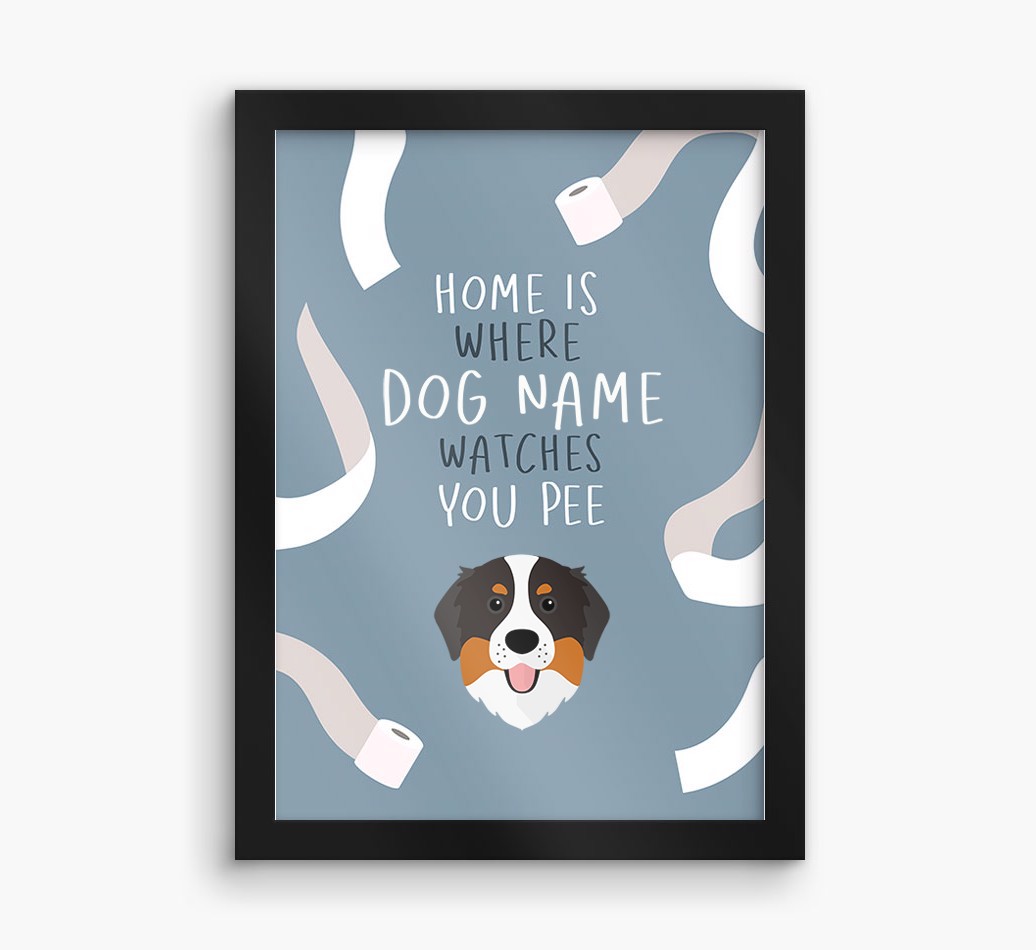 Watches You Pee: Personalised {breedFullName} Framed Print