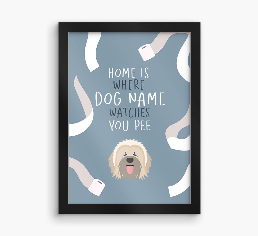 Watches You Pee: Personalized {breedFullName} Framed Print