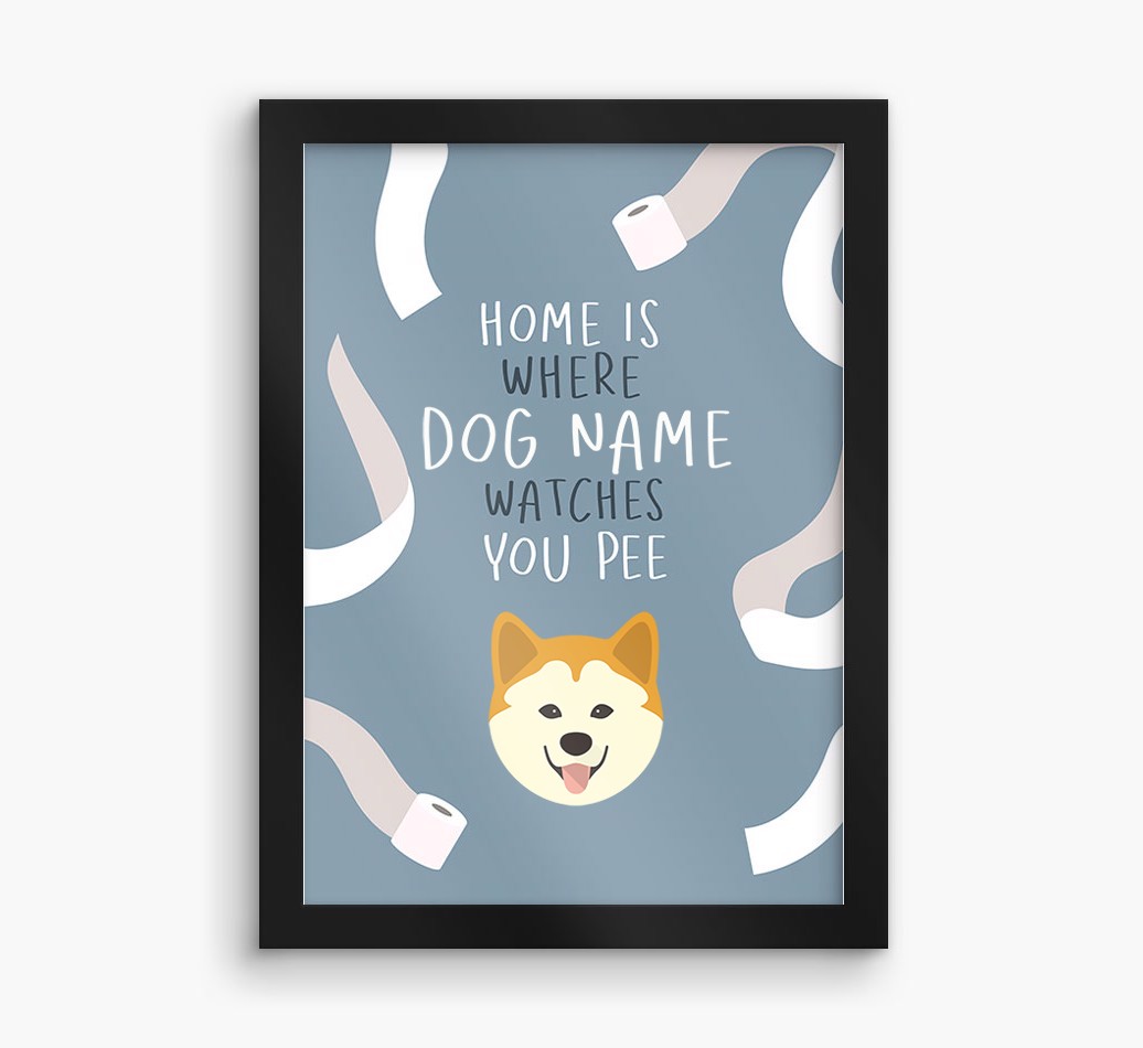 Watches You Pee: Personalised {breedFullName} Framed Print