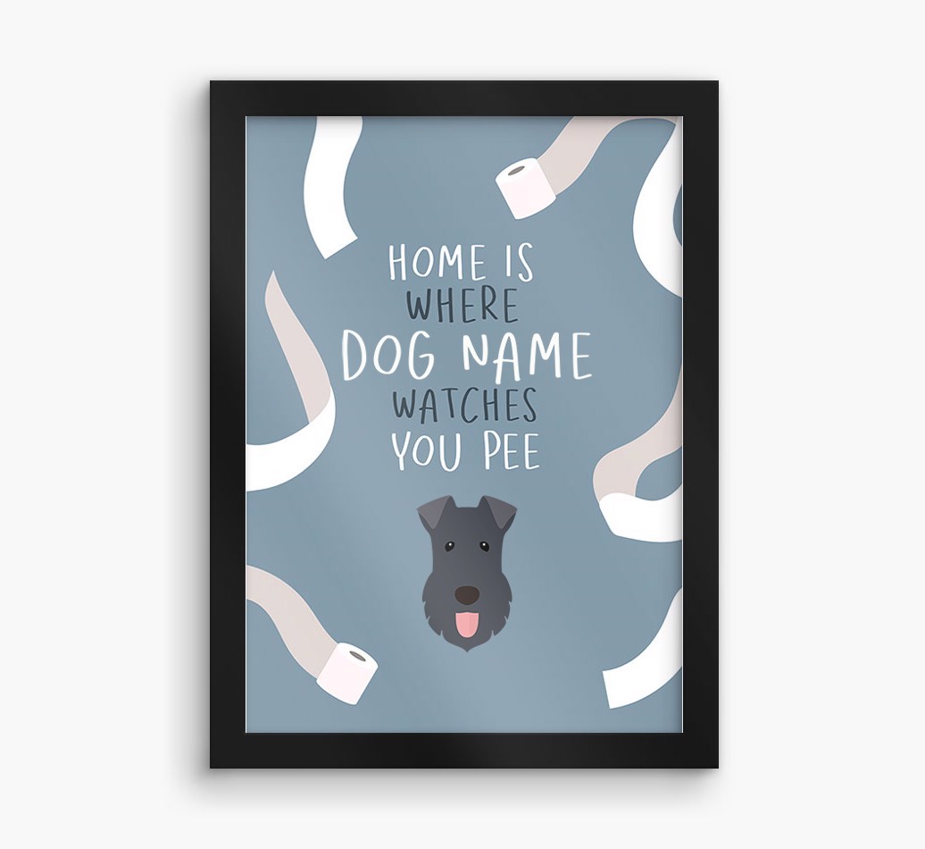 Watches You Pee: Personalised {breedFullName} Framed Print