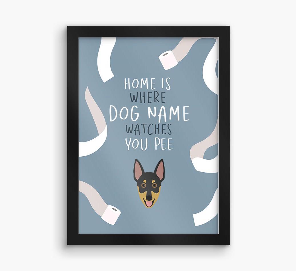 Watches You Pee: Personalized {breedFullName} Framed Print