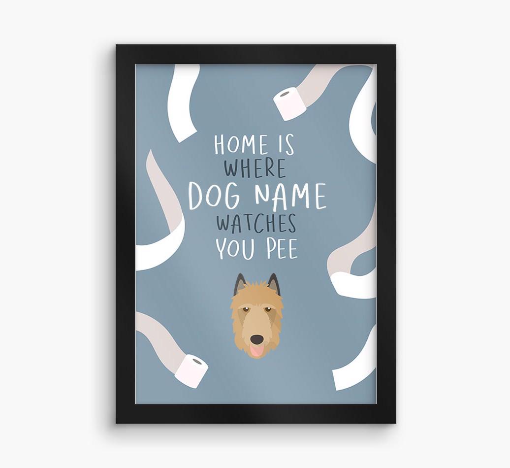 Watches You Pee: Personalized {breedFullName} Framed Print