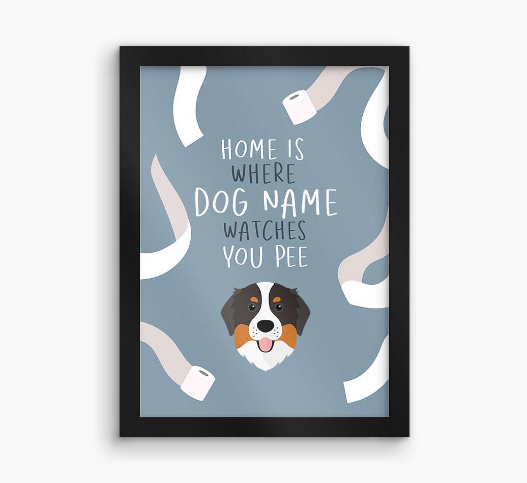 Watches You Pee: Personalized {breedFullName} Framed Print