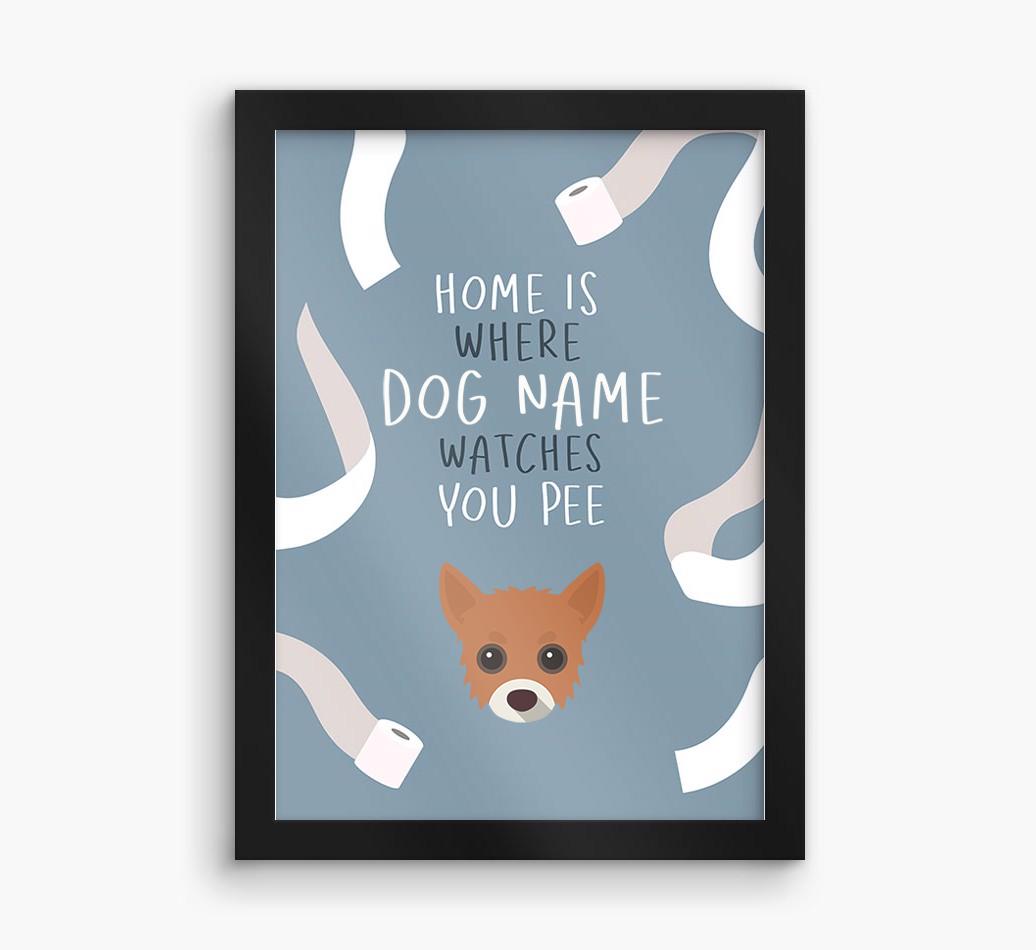 Watches You Pee: Personalized {breedFullName} Framed Print