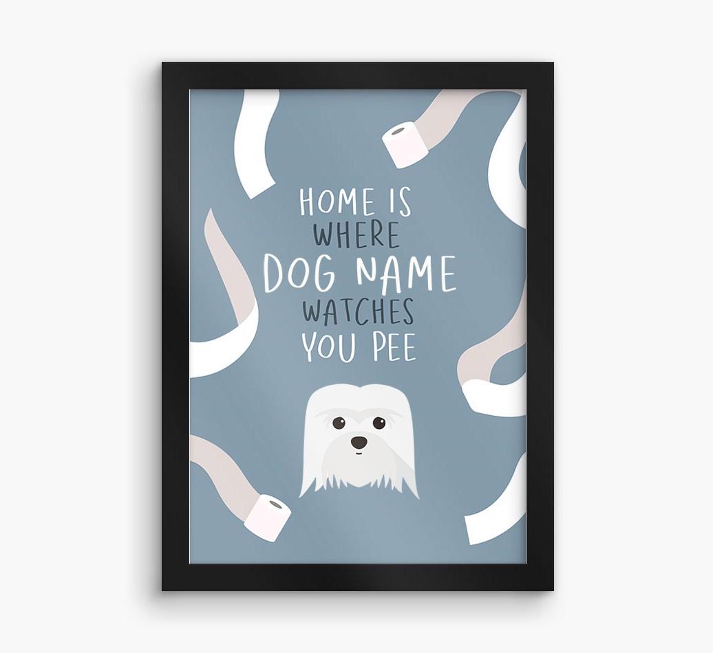 Watches You Pee: Personalized {breedFullName} Framed Print