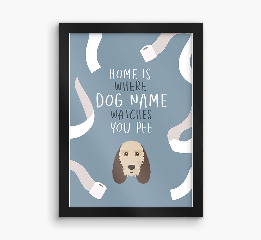 Watches You Pee: Personalized {breedFullName} Framed Print