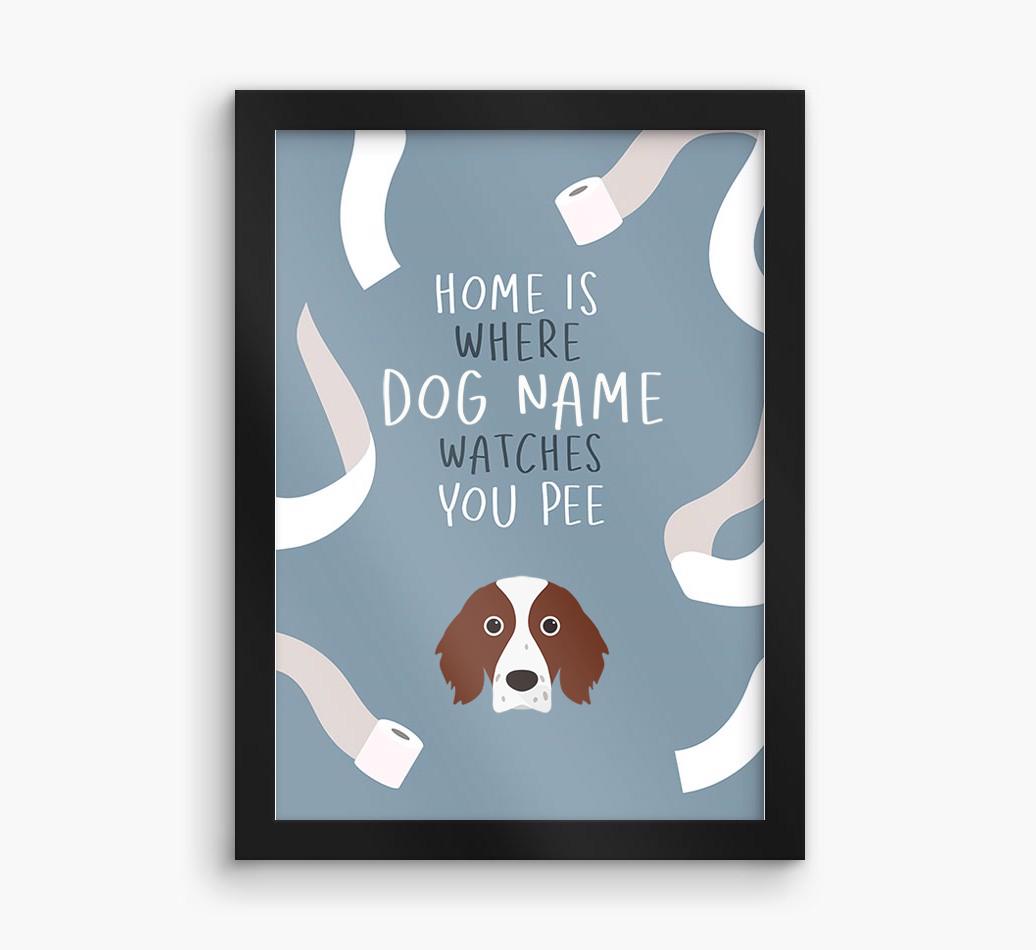 Watches You Pee: Personalized {breedFullName} Framed Print