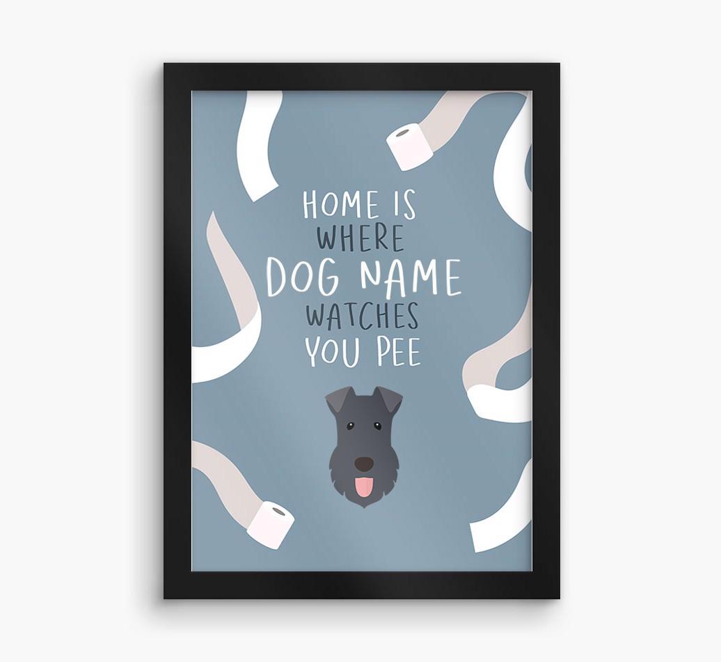 Watches You Pee: Personalized {breedFullName} Framed Print