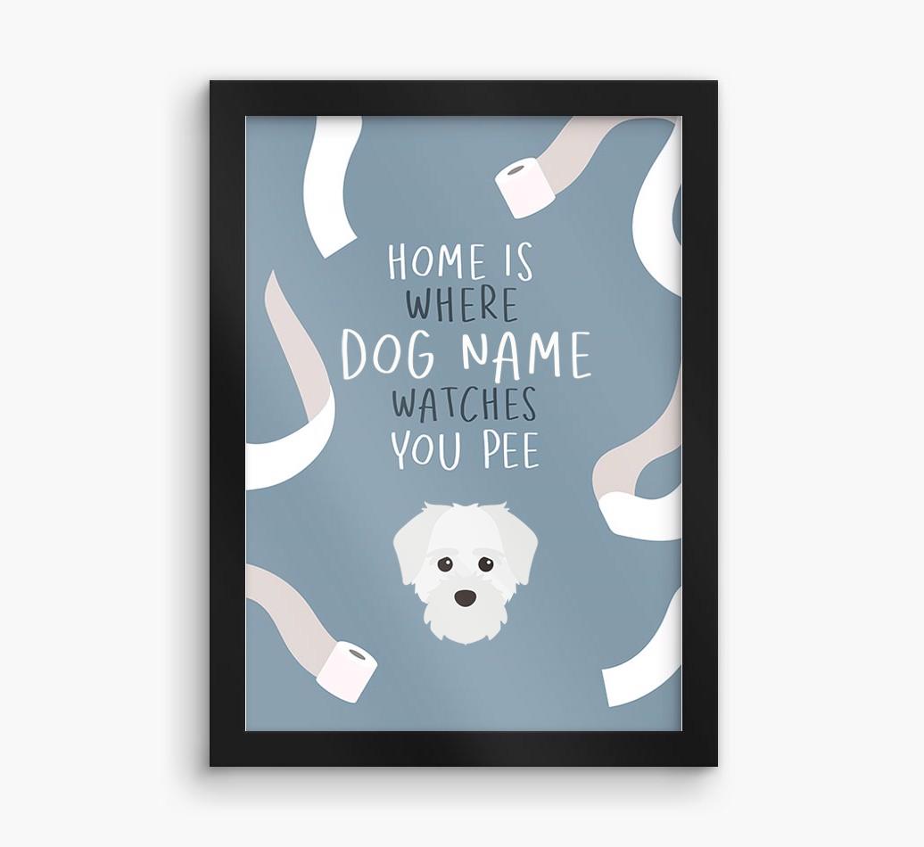 Watches You Pee: Personalized {breedFullName} Framed Print
