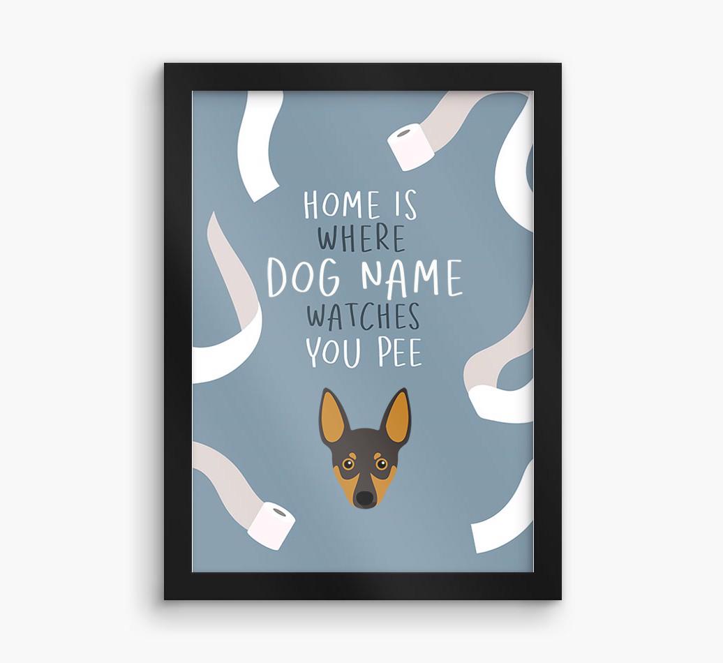 Watches You Pee: Personalized {breedFullName} Framed Print