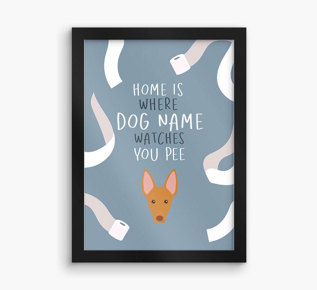 Watches You Pee: Personalised {breedFullName} Framed Print