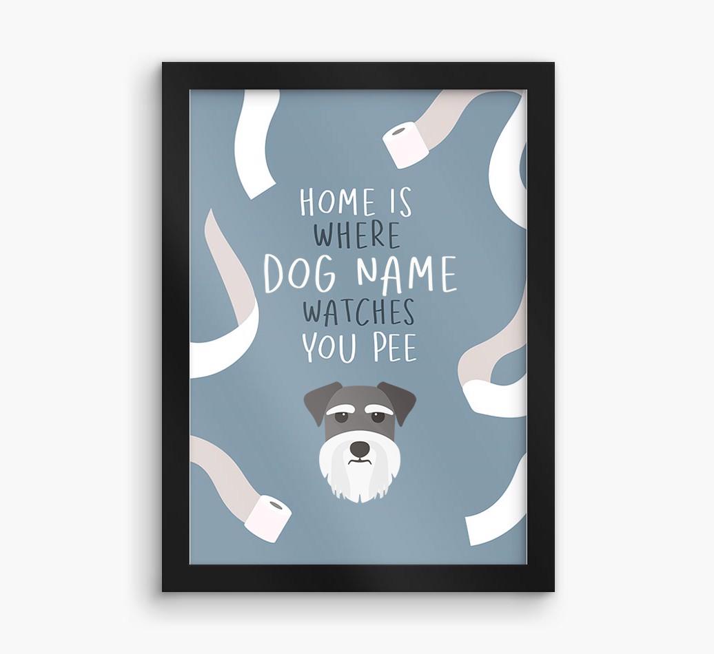 Watches You Pee: Personalized {breedFullName} Framed Print