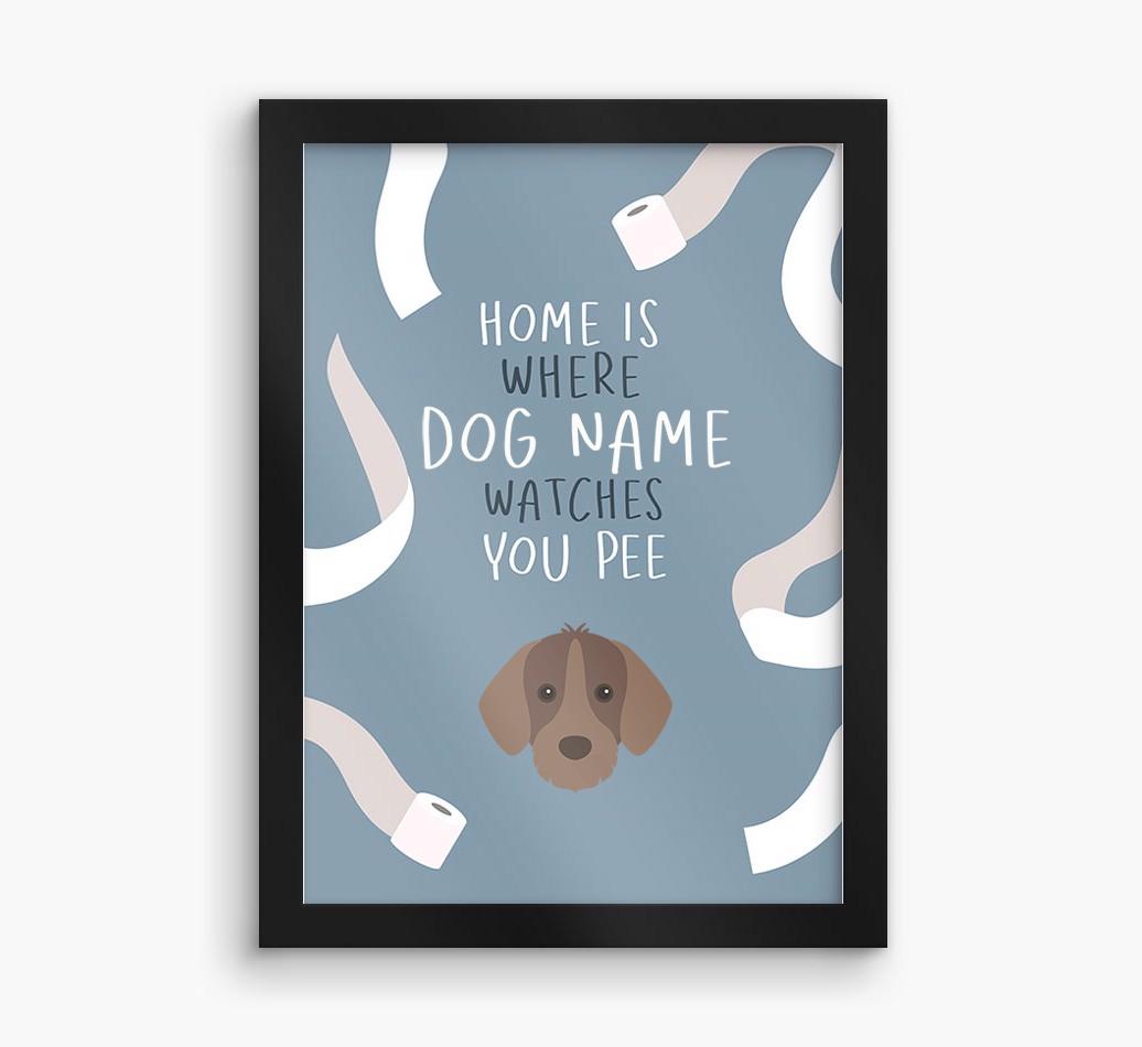 Watches You Pee: Personalized {breedFullName} Framed Print