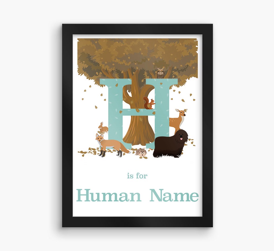 Autumn Animals Initial: Personalised {breedFullName} Framed Print