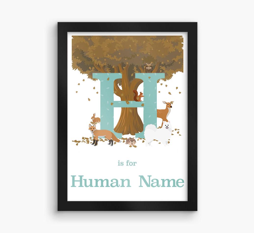 Autumn Animals Initial: Personalized {breedFullName} Framed Print