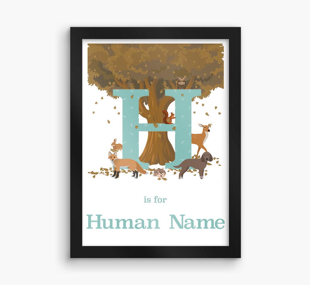Autumn Animals Initial: Personalized {breedFullName} Framed Print