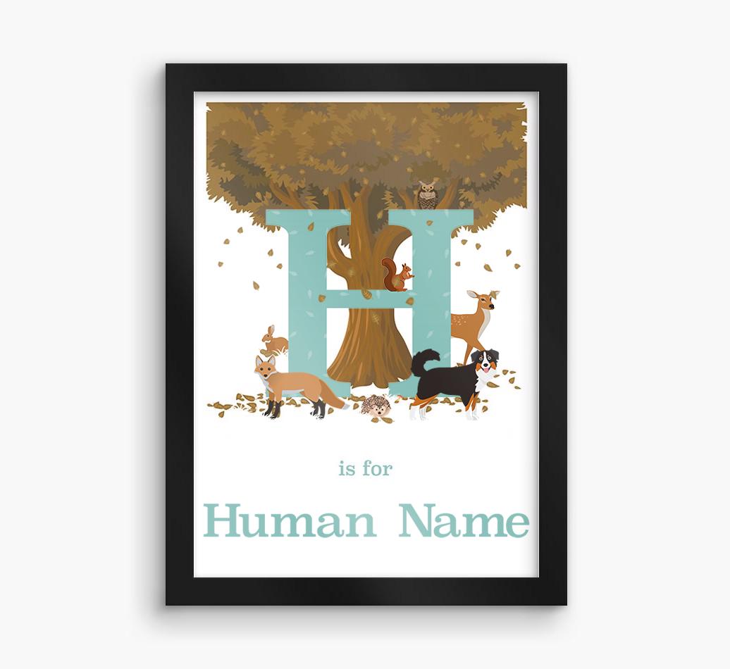 Autumn Animals Initial: Personalized {breedFullName} Framed Print