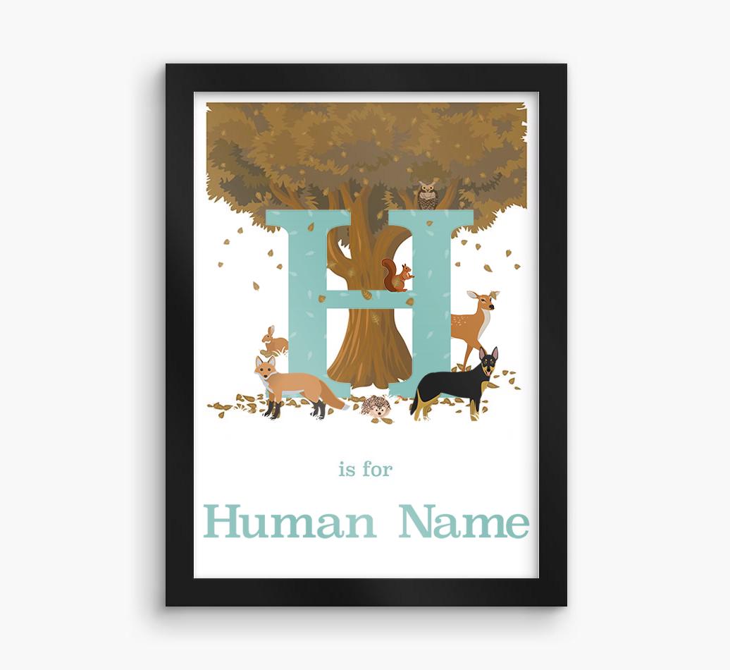 Autumn Animals Initial: Personalized {breedFullName} Framed Print